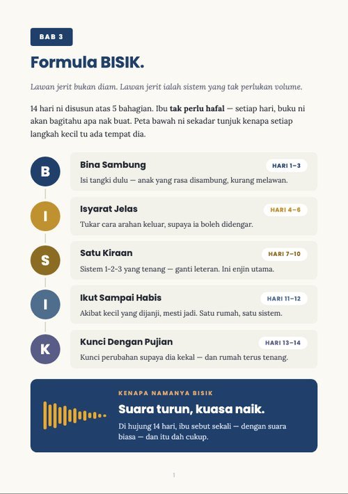 Muka surat Formula BISIK, roadmap 5 fasa